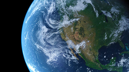 A view of the earth as seen from space