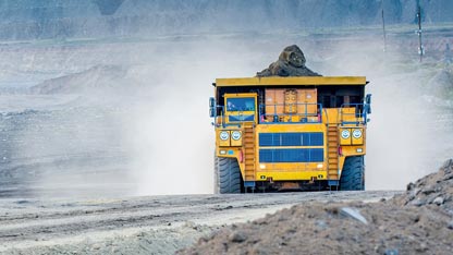 Large truck in a mineral mine