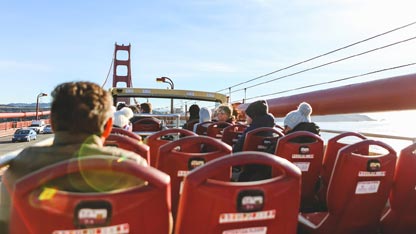 Open top tour bus